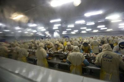 湖北潛江:數(shù)千人現(xiàn)場(chǎng)剝小龍蝦蝦球 場(chǎng)面壯觀